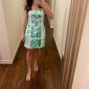 Lilly Pulitzer strapless dress sz 2